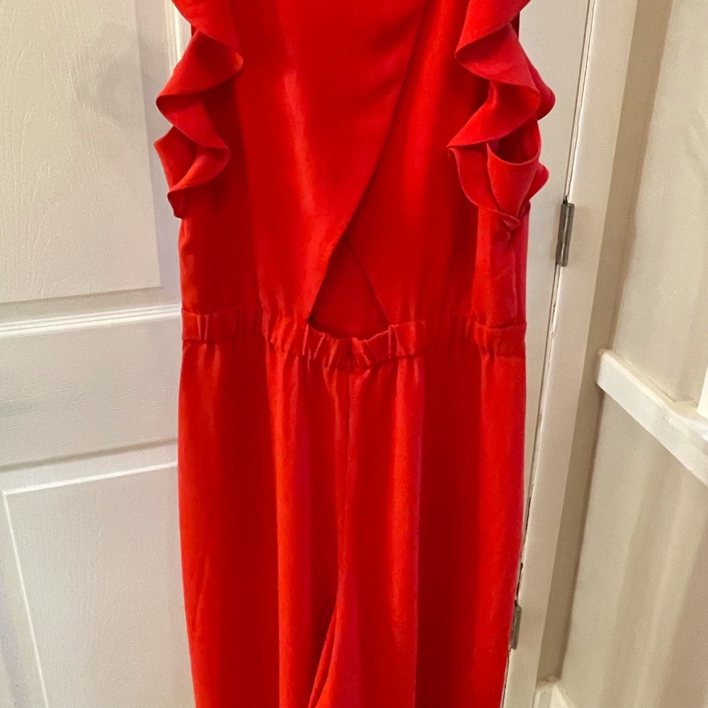 Red Jcrew Pantsuit/Jumpsuit With Flutter Sleeves. - image 4